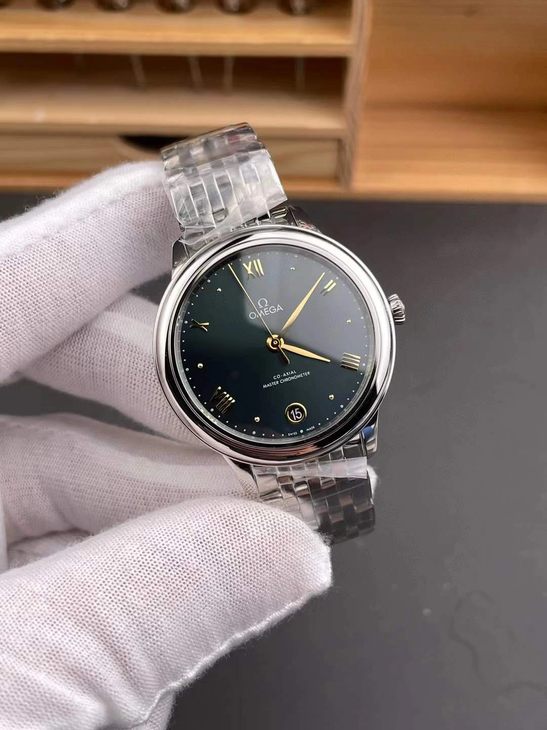 Stretchable CBD Factory Omega De Ville Prestige 40mm “Pine Green” (434.10.40.20.10.001) 1:1 Super Clone – DD8800 Movement 329